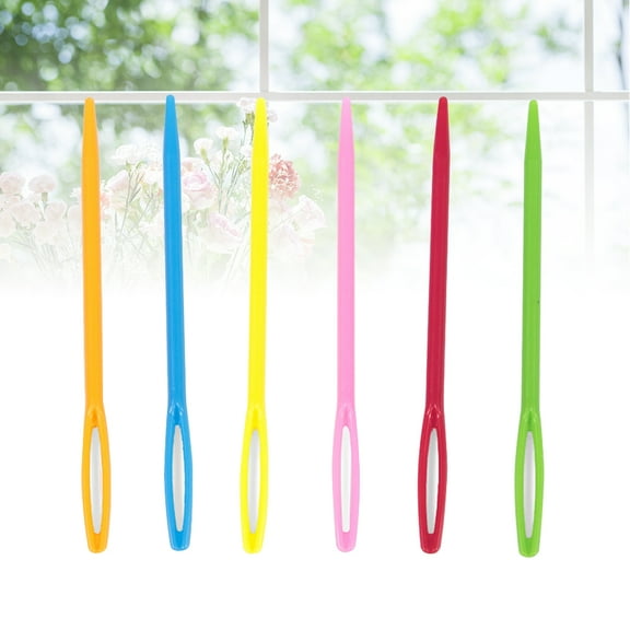 plastic needles 40pcs Plastic Large Eye Sewing Needles Safety Weaving Tools for Kids Crochet Darning Sewing Handmade Crafts ( Needle Head, Random)