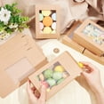 thumbnail image 3 of 24 Pcs Camel Gift Box Fold Paper Boxes Cookie Boxes Bakery Boxes Kraft Treat Boxes with Window 10x8cm, 3 of 8
