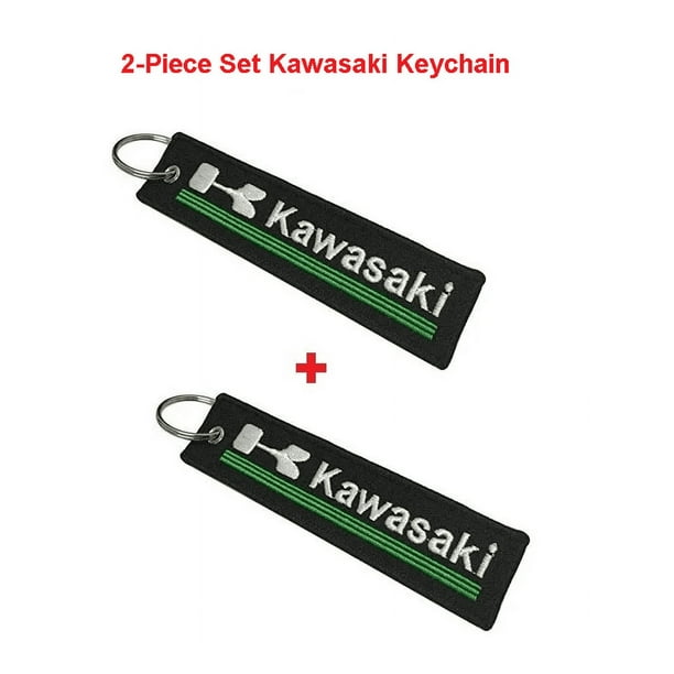 2-Piece Set Kawasaki Keychain Double Sided for Motorcycles