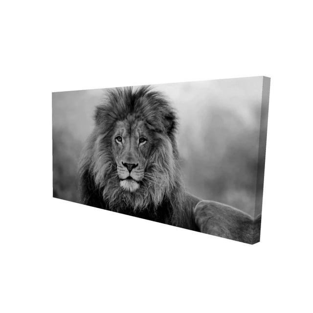 Lion Noir et Blanc - Impression sur Toile par Begin Édition