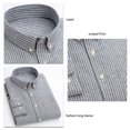 thumbnail image 5 of Blusa de manga larga para hombre Camisa informal juvenil con estampado de rayas verticales y solapa fina para ir de compras a la oficina, 5 of 5
