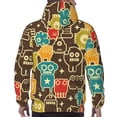 thumbnail image 7 of Honeii Robot and Monsters Pattern Mens Hoodies Men's Loose Sleeve Sweatshirt,Pullover Hooded Sweatshirt for Men,Essentials Hoodie-Small, 7 of 7