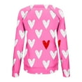 thumbnail image 4 of Diufon Hauts de la Saint-Valentin pour Femmes Manches Longues Col Rond Chandail Décontracté Tendance Mignon Imprimé Graphique Blouse, 4 of 7