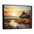thumbnail image 2 of Designart "Dusk Scenery at the Barn I" Farmhouse Floater Framed Canvas Wall Art, 2 of 7