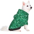 thumbnail image 2 of Fotbe Green Glitter Sudadera con Estampado para Perros Pequeños – Suéter con Capucha para Mascotas, Tela Suave de Forro Polar con Bolsillo-Small, 2 of 7
