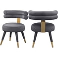 thumbnail image 1 of Meridian Furniture Fitzroy Gray Velvet Dining Chair (Set of 2), 1 of 8