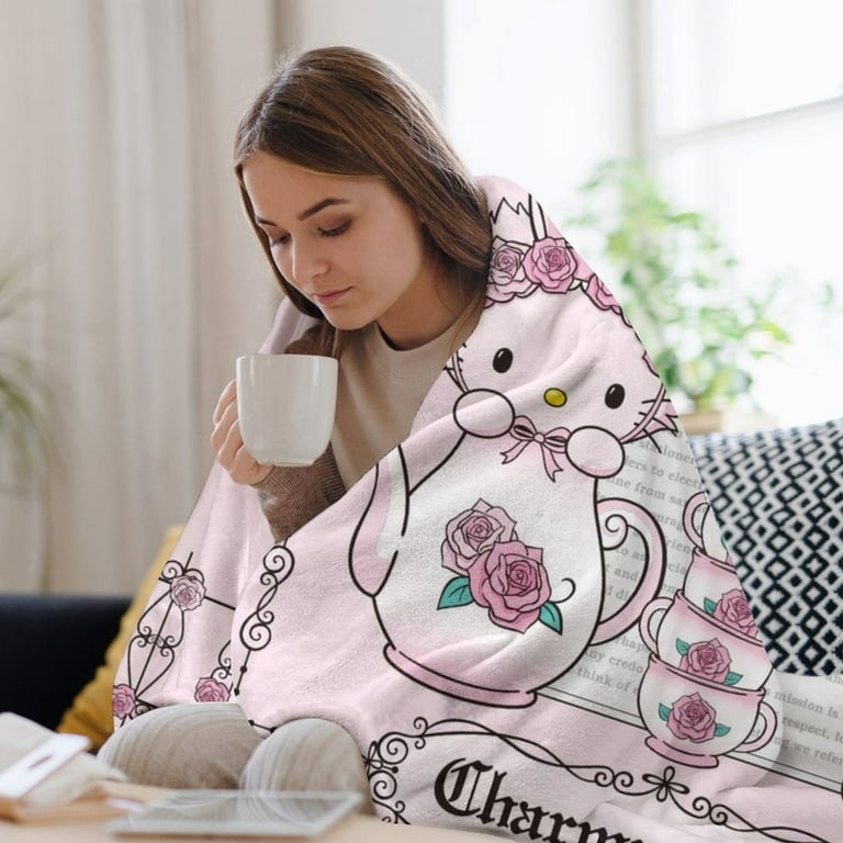 CHARMMY-KITTY Throw Blanket Flannel Anime for Girls Boys Men Women