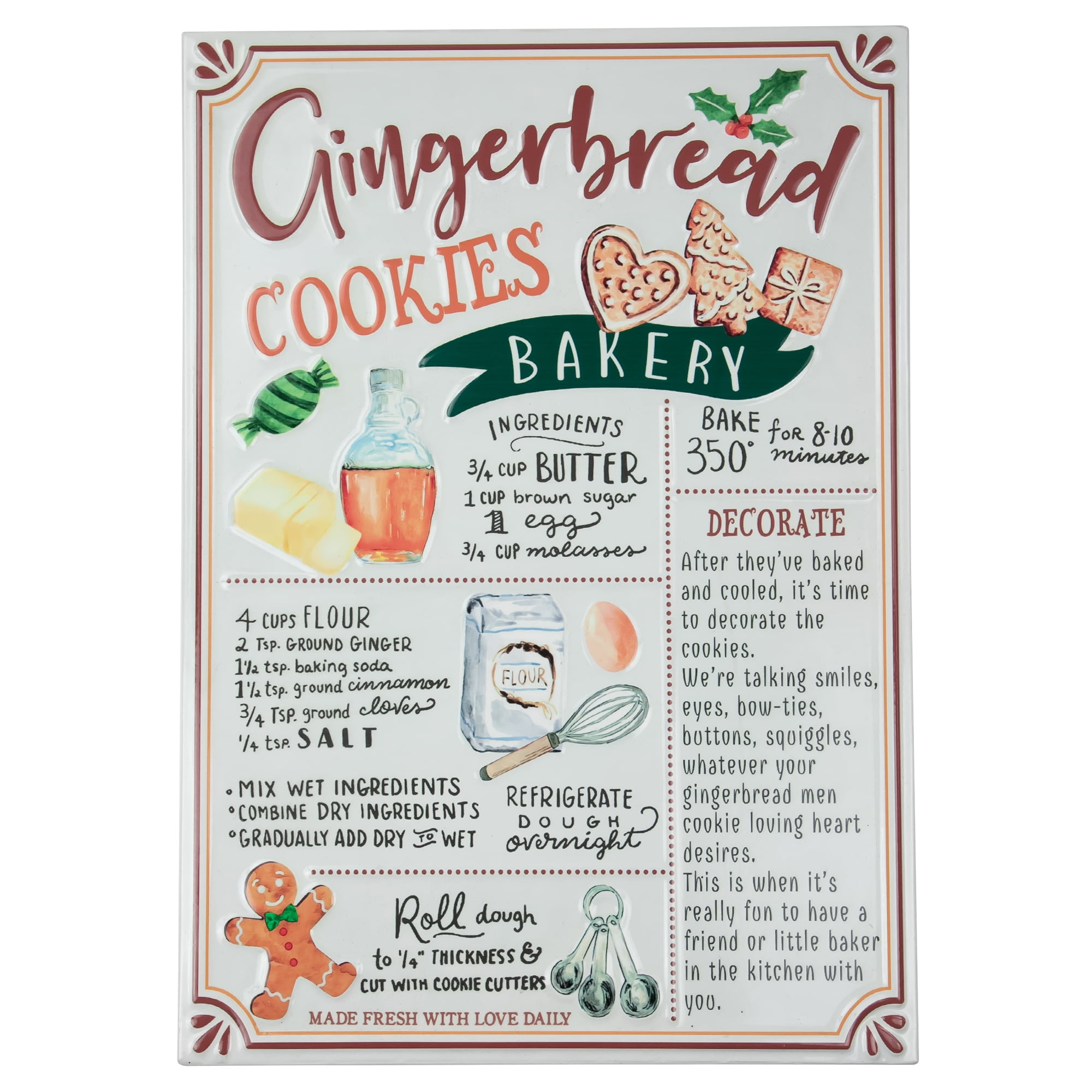 Letrero De Metal Con Texto En Inglés "Mrs Claus' Gingerbread Bakery, Decoración De Pared, Letrero De Chocolate Caliente De Pan De Jengibre, Decoración De Póster Navideño, Letrero De Fiesta De Navidad