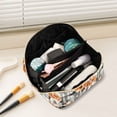 thumbnail image 2 of FORMRS Makeup Bag Travel Cosmetic Organizer for Women Fold Flat Zipper Pouch with Handle, Plaid Floral, 2 of 8