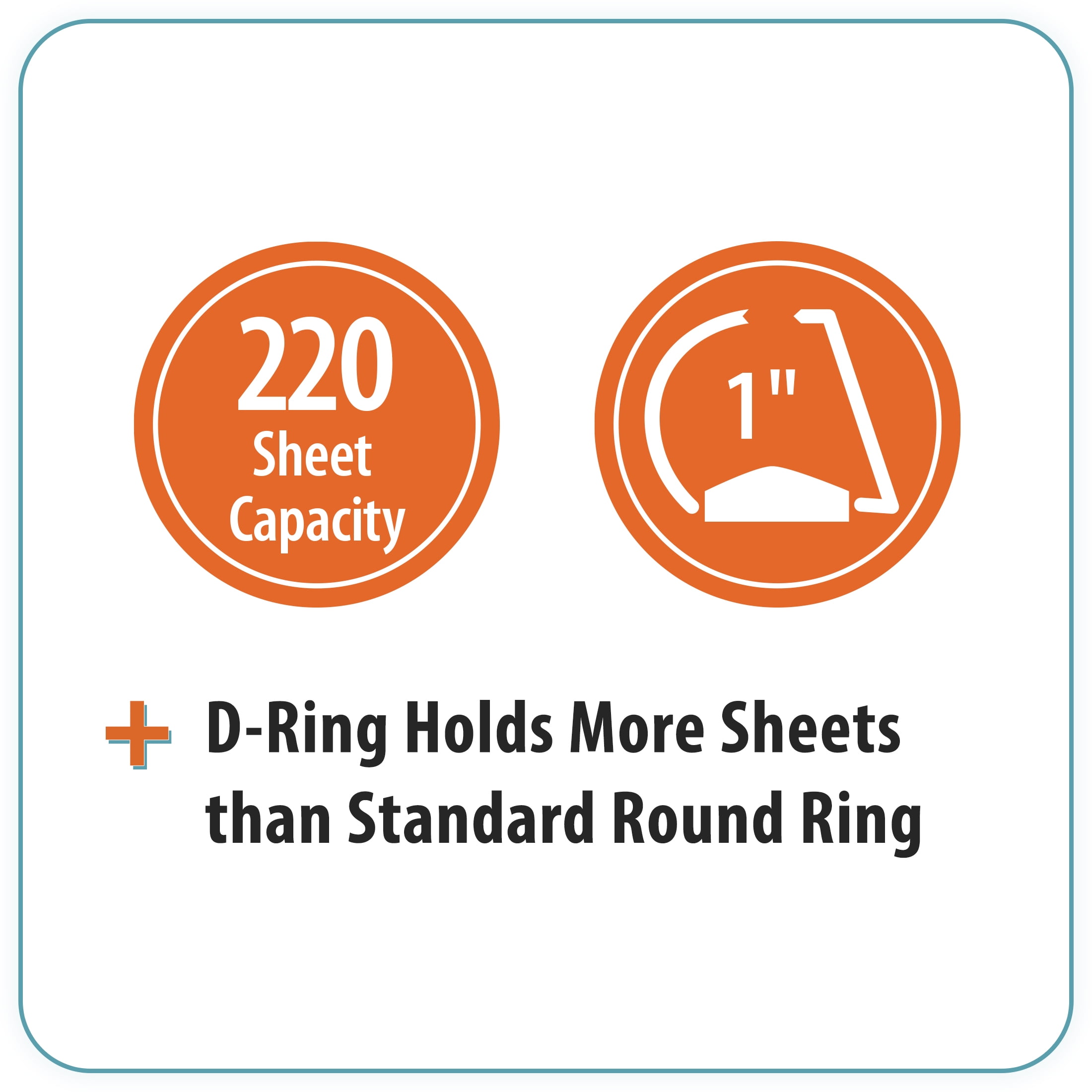 Pen+Gear Durable View 1-inch, D-Ring Binder, Red, 1-Pack