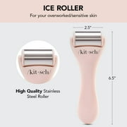 Kitsch Stainless Steel Facial Ice Roller, Self Care Essentials, Face Roller for Home Use (Pink)