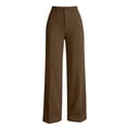 thumbnail image 6 of Ohufall Trendy Womens Pant Solid Color High Waist Wide Leg Pants Button Zipper Pocket Daily Outfits, 6 of 6