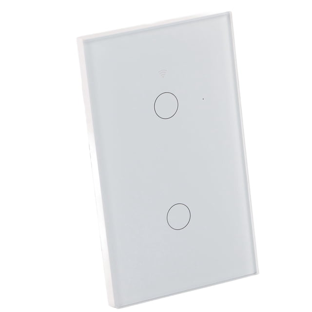 Interruptor Wifi Touch Screnn, Control Remoto de 2 LED Light de 2, Wall Admit / iOS Admite Control de Voz