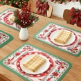 thumbnail image 2 of Placemats Set of 6 Leather Placemats, Washable Kitchen Table Mat, Seasonal Holiday Christmas Place Mats for Party Red/Green 17.7*11.8inch, 2 of 6