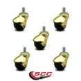 thumbnail image 2 of 2 Inch Bright Brass Hooded Grip Ring Ball Casters Set of 5 Service Caster, 2 of 2
