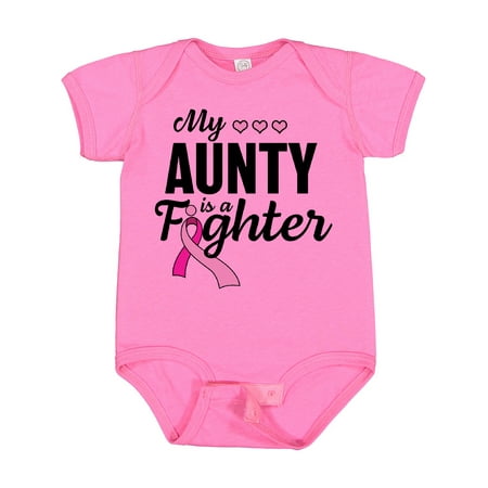 

Inktastic Breast Cancer Awareness My Aunty is a Fighter Gift Baby Boy or Baby Girl Bodysuit