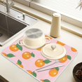 thumbnail image 2 of Yayeee Dish Drying Mat for Kitchen Counter 18" x 24" Microfiber Super Absorbent Coffee Decorative Pad, Cute Oranges, 2 of 9