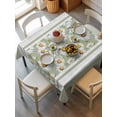thumbnail image 6 of Sage Green Daisy Table Cloth, Farmhouse Floral Green Striped Waterproof Tablecloth for Square Tables, Reusable Washable Fabric Table Cover for Restaurant Kitchen Dining Tables 54"x54", 6 of 6