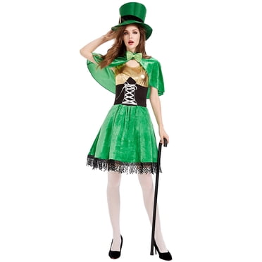 Seasons Women St. Patrick's Day Costume Green Charming Leprechaun Costume Skirt for Adult, M