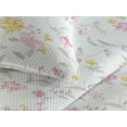 thumbnail image 3 of Ambesonne Garden Scene Quilted Bedspread Set 3 Pcs, Nostalgic Meadow Vibes, Queen, Mustard Pale Pink and White, 3 of 4