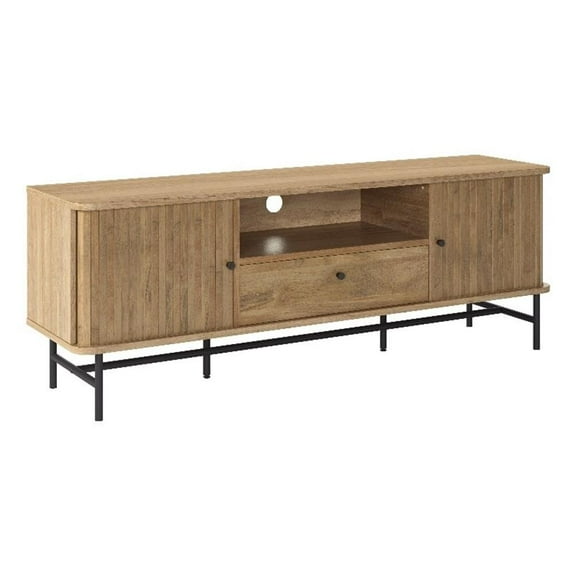 Pemberly Row Engineered Wood TV Stand for TVs up to 75" in Light Brown