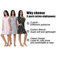 thumbnail image 5 of PinkBeautiM Cotton Nightgowns for Women Soft Nightshirts Printed Round Neck Sleep Dress 3 Pack, 5 of 7