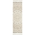 thumbnail image 2 of SAFAVIEH Blossom Kelvin Abstract Wool Fringed Runner Rug, Ivory/Taupe, 2'3" x 8', 2 of 7