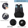thumbnail image 4 of FORMRS Unisex School Backpack 17" Student Travel Bag with Laptop Compartment, Black Record, 4 of 7