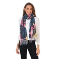 thumbnail image 2 of FORMRS Womens Scarf Winter Soft Long Big Warm Shawls Wrap Tassel Scarves, Red Floral Flamingo, 2 of 9