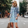 thumbnail image 4 of Fotbe Blue Popcorn Vestido de Verano sin Mangas para Mujer – Vestido Midi Línea A, Estilo Camiseta Floral, Vestido Playero Casual y Fluido, 4 of 7
