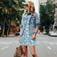 thumbnail image 4 of Fotbe Blue Popcorn Vestido de Verano sin Mangas para Mujer – Vestido Midi Línea A, Estilo Camiseta Floral, Vestido Playero Casual y Fluido, 4 of 7