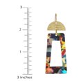 thumbnail image 4 of Multi Color Confetti Rectangle Boho Statement Earrings, Hypoallergenic Earwires, 4 of 4