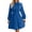 Blue, variant on Spring Summer Dresses for Women Elegant Bow Neck Solid Color Long Sleeve Tie Waist Ruffle Hem Pleated Midi Dress Soft Comfy Pure Casual Frock S