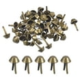 thumbnail image 1 of Uxcell 100Pack Pies de Bolsa Clavo Espiga, 10mm Clavos de Cono para Bolsa, Remaches Metálicos Planos para Fondo de Bolsa para Bricolaje de Cuero, Bronce, 1 of 7