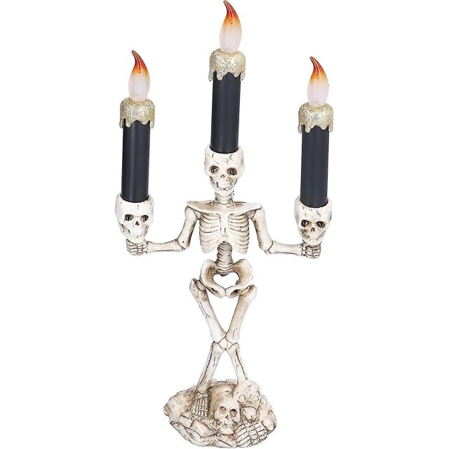 Velas de llama LED, velas falsas de decoración espeluznante de terror con temática de Halloween para Navidad, Halloween, bodas, Partyronic Light Up Skull L, kaili Sencillez