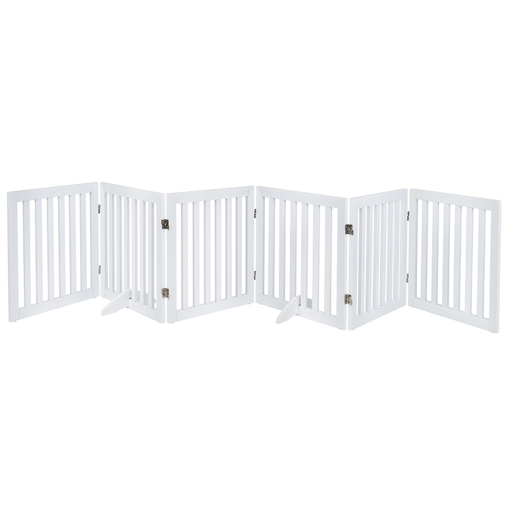 Unipaws Freestanding Pet Gate 24 inches High 6 Panels, White
