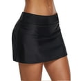 thumbnail image 4 of SAYFUT Women's Swim Skirt Solid Color Waistband Skort Bikini Bottom Black, 4 of 6