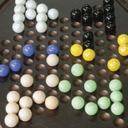 Craftsman Natural Wood Veneer Deluxe Chinese Checkers Set