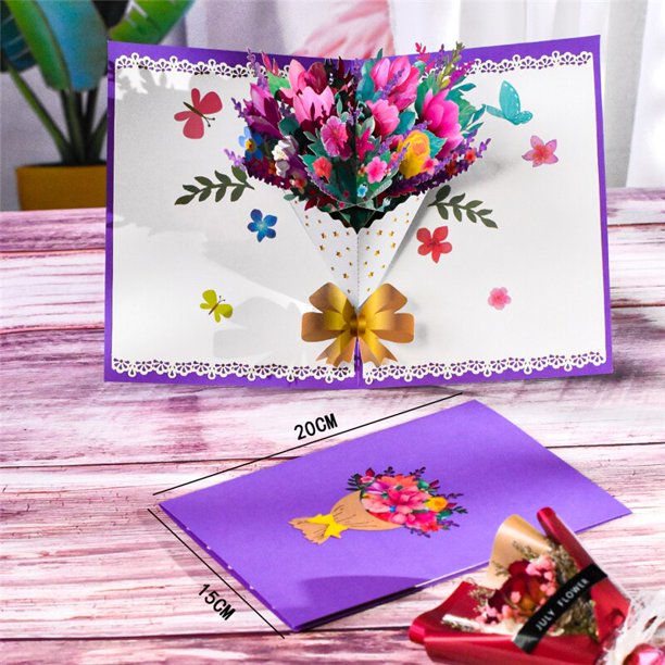 Get Well Soon Card Pop Up Sympathy Cards for Mom Wife Wedding Anniversary Birthday 3D Mothers Day Greeting Cards All Occasions Gao Jinjia LED