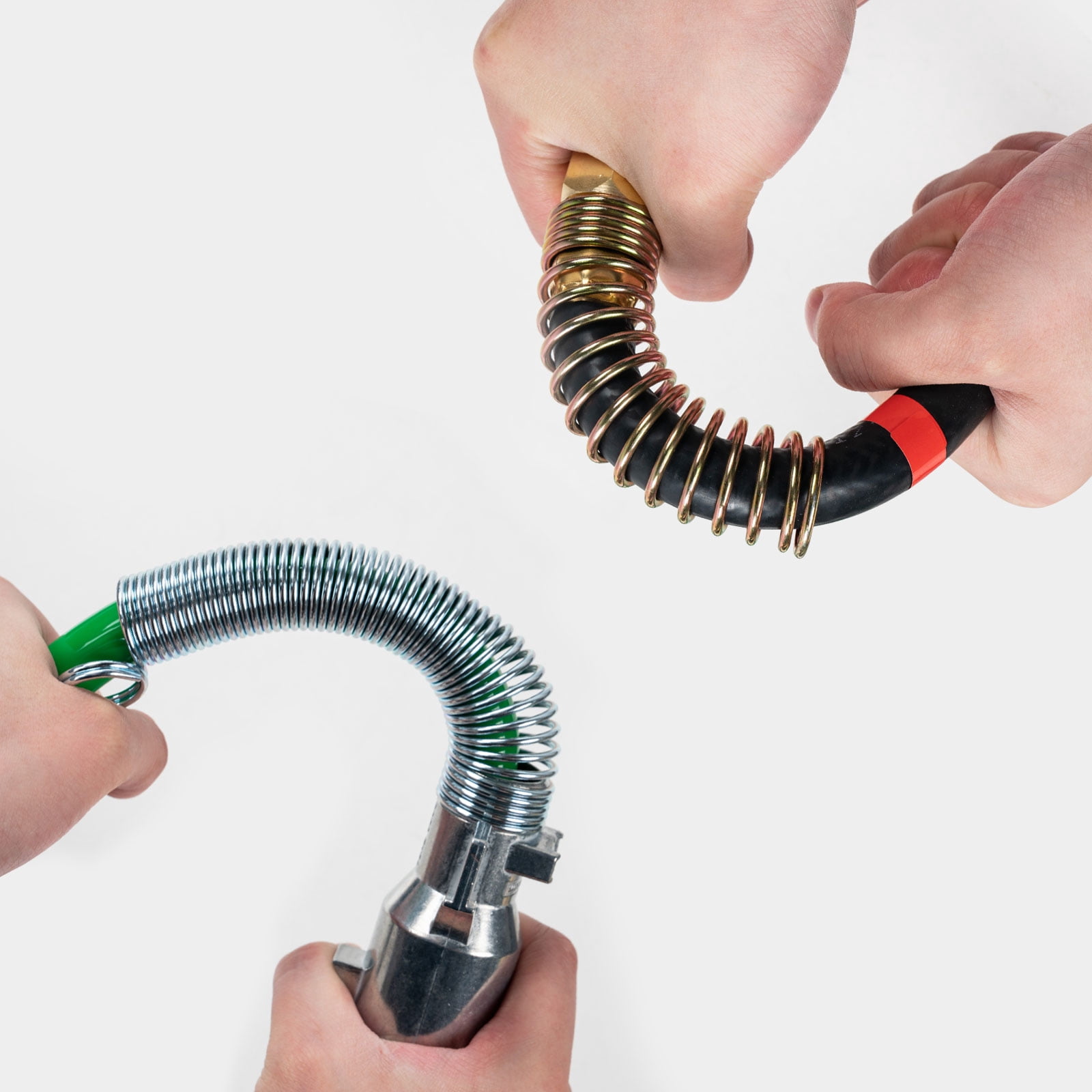 15ft 3 in 1 ABS & Power Air Line Hose Kit Airline Air Hose Wrap 7 Way Electrical Cable Air Lines with Aluminum Extension Handles and Emergency Glad Hands for Semi Truck Trailer Tractor