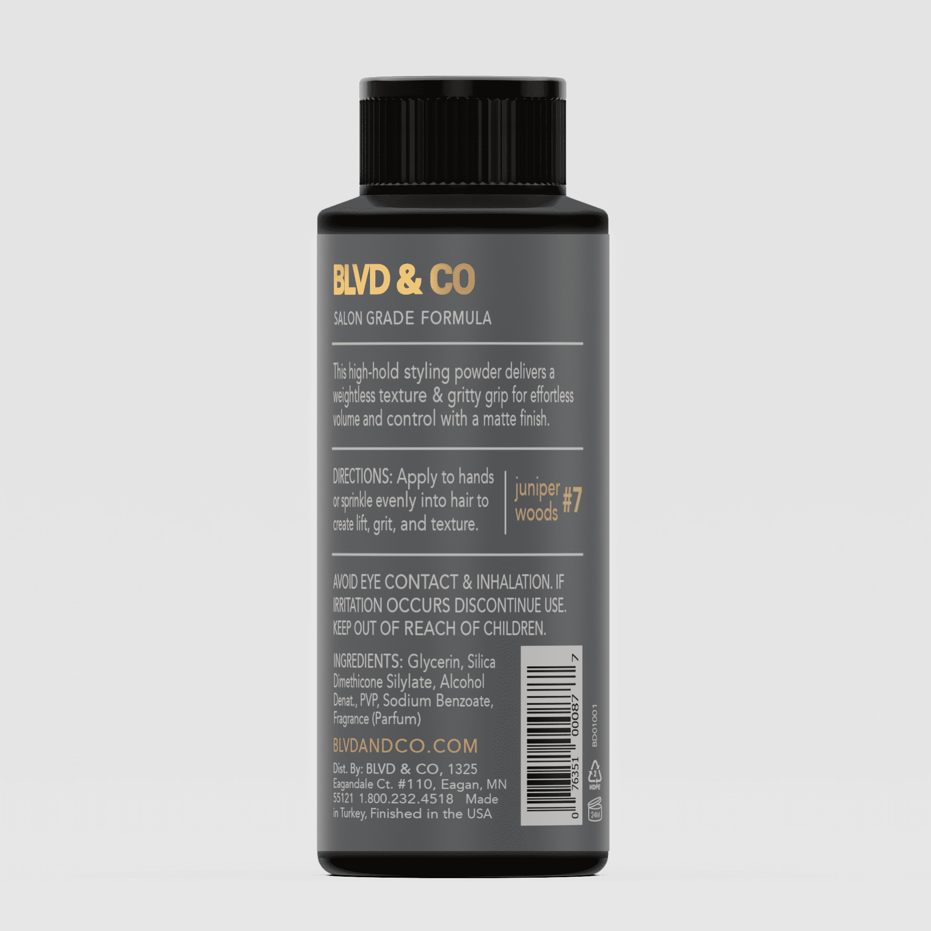 BLVD & CO Men’s Volume Styling Powder, Fuller Looking Hair, Matte Finish, Volumizing Texture Clean Ingredients