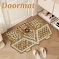 thumbnail image 5 of Gingerbread & Candy Cane Festive Holiday Design Welcome Doormat For Christmas And Thanksgiving, Crystal Velvet Fabric Crafted With Exquisite Edging Technology, Soft, 5 of 6