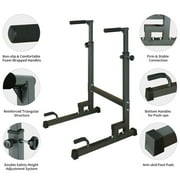 Home Gym Equipment, Dip Station Adjustable Height Heavy Duty Multi-Function Fitness Training Equipment, Black Exercise Equipment,Steel Fitness Equipment