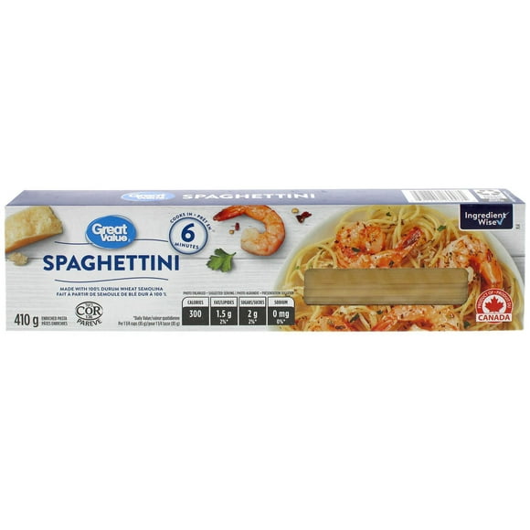 Spaghettini Great Value 410 G