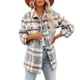 thumbnail image 3 of Womens Brushed Flannel Casual Plaid Long Sleeve Shirt Blouse Jacket With PocketXL, 3 of 4
