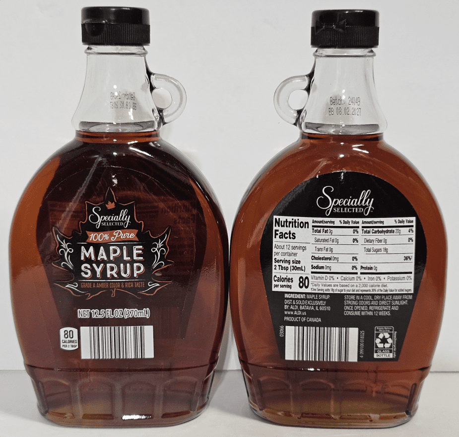 Specially Selected 100% Pure Maple Syrup Grade A Amber Color, Rich Taste 12.5fl oz 370ml (2 Bottles)