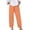 Orange, variant on Staron Spring Casual Pants for Women Linen Straight Leg Ankle-Length Trousers Solid Color Tie-Waist Relaxed Comfy Everyday Wear, Purple L