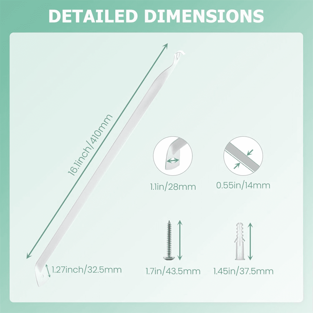 6 Pcs Wire Shelf Brackets, Support Brackets for 12-Inch Deep Wire Shelving, Closet Shelving Accessories