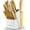 Ivory/Gold - Stainless Steel, variant on Zulay 20-Piece Stainless Steel Kitchen Knife Set with Built-in Sharpener – Ultra Sharp, Rust-Resistant Knives in Natural Wood Block