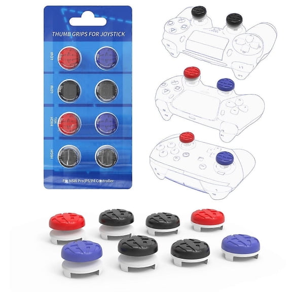 i0g JYS JYS-P5147 8Pcs For PS5 PS4 Switch Pro Controller Rocker A7z Button High Low Cap Set Rocker E